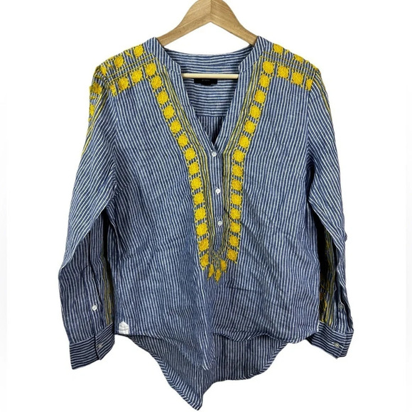 J. Crew Tops - J. Crew • Embroidered V-neck Tunic in Stripe